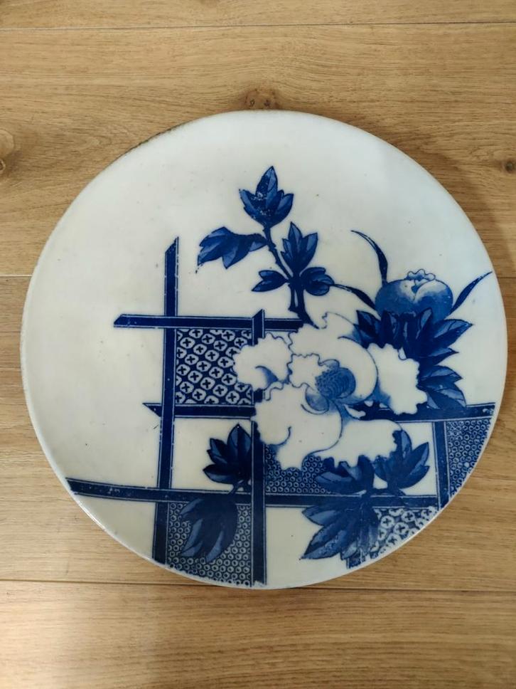 Antiek Japans Igezara transferware bord, Antiek en Kunst, Antiek | Wandborden en Tegels, Ophalen of Verzenden
