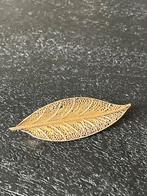 Zilveren vergulde VEER BROCHE, Sieraden, Tassen en Uiterlijk, Broches, 4 tot 7 cm, Verzenden, Zo goed als nieuw, Goud