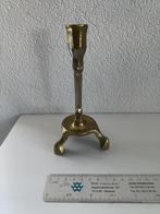 Massief koperen, messing Engelse driepoot kandelaar, Antiek en Kunst, Ophalen of Verzenden, Koper of Brons