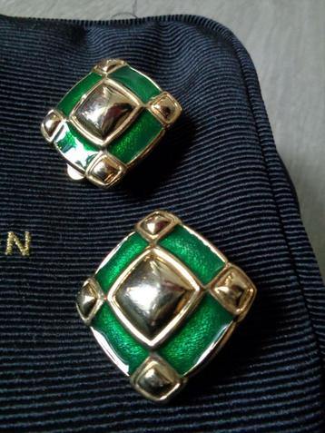 Cabouchon oorbellen, clips, 18K goud verguld, Nieuw  beschikbaar voor biedingen