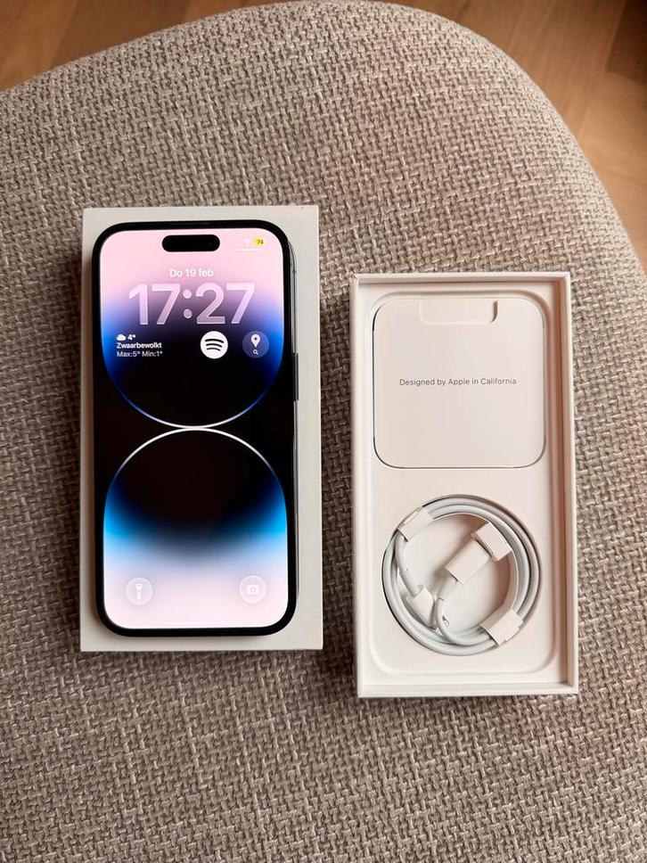 iPhone 14 Pro 256GB Space Black - Topstaat!, Telecommunicatie, Mobiele telefoons | Apple iPhone, Zo goed als nieuw, 256 GB, Zonder abonnement
