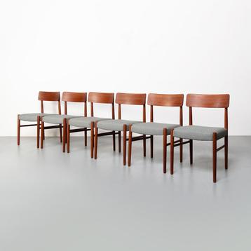 Vintage Deense eetkamerstoelen, set van 6 beschikbaar voor biedingen