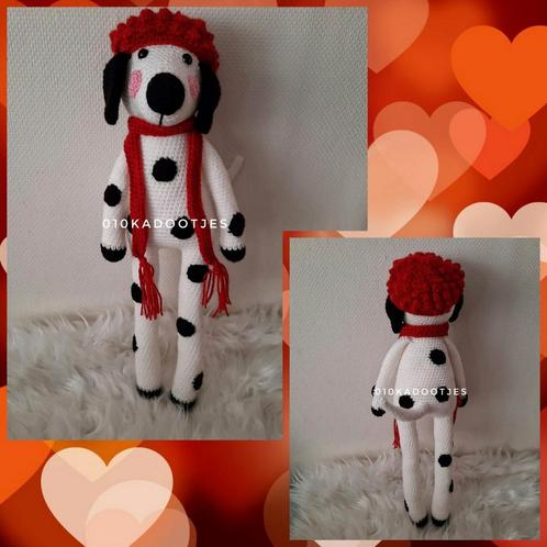 Nieuwe zelfgehaakte knuffels. Lieve dalmatiër hond., Kinderen en Baby's, Speelgoed | Knuffels en Pluche, Nieuw, Hond, Ophalen of Verzenden