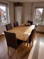 Uitschuifbare eettafel + 6 stoelen, Huis en Inrichting, Gebruikt, Ophalen, Vijf personen of meer