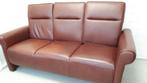 Leren bank, Huis en Inrichting, Banken | Bankstellen, Ophalen, Gebruikt, 75 tot 100 cm, Hout