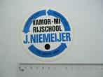 sticker oud J Niemeijer rijschool midwolda vamor mie auto, Verzamelen, Stickers, Verzenden, Zo goed als nieuw, Bedrijf of Vereniging