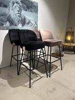 4 barstoelen- Fluweel - Showmodel, Ophalen, Met voetsteun, Nieuw, 90 cm of meer