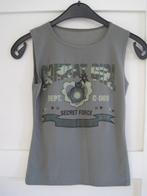 t shirt dames. Legergroen. Maat xs. Lengte 50 cm., Kleding | Dames, T-shirts, Ophalen of Verzenden, Zo goed als nieuw, Groen, Maat 36 (S)