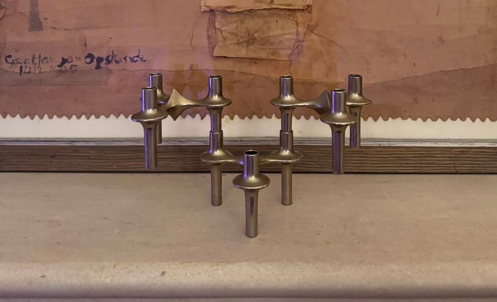 Space Age Orion Quist kandelaren - 1960/1970, Huis en Inrichting, Gebruikt, Verzenden, Metaal, Kandelaar