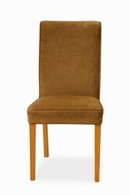 Vier bruine stoelen met houten poten, Huis en Inrichting, Gebruikt, Bruin, Ophalen of Verzenden, Eén