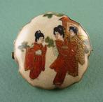Japans Satsuma broche, goede staat, Ø 4cm, c1900, Verzenden, Overige materialen, Broche