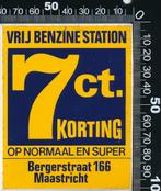 Sticker: Vrij Benzine Station - 7 Cent korting - Maastricht, Verzamelen, Stickers, Ophalen of Verzenden, Zo goed als nieuw, Auto of Motor