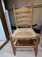 4 Knopstoelen met rieten zitting - Eetkamerstoelen, Huis en Inrichting, Stoelen, Ophalen, Riet of Rotan, Gebruikt, Bruin