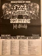 Paginagrote A3 advertentie MONSTERS OF ROCK Ozzy Def Leppard, Cd's en Dvd's, Vinyl | Hardrock en Metal, Ophalen of Verzenden