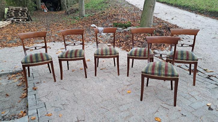 Prachtige Biedermeier eetkamerstoelen, 6 stuks, Antiek en Kunst, Antiek | Meubels | Stoelen en Banken, Ophalen