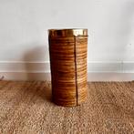 Rotan messing mand paraplubak prullenmand Crespi Vintage, Vintage, Vintage, Vintage, Ophalen of Verzenden