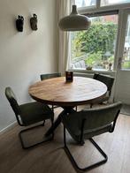 Mango houten tafel rond, 100 tot 150 cm, Rond, Ophalen of Verzenden, Zo goed als nieuw