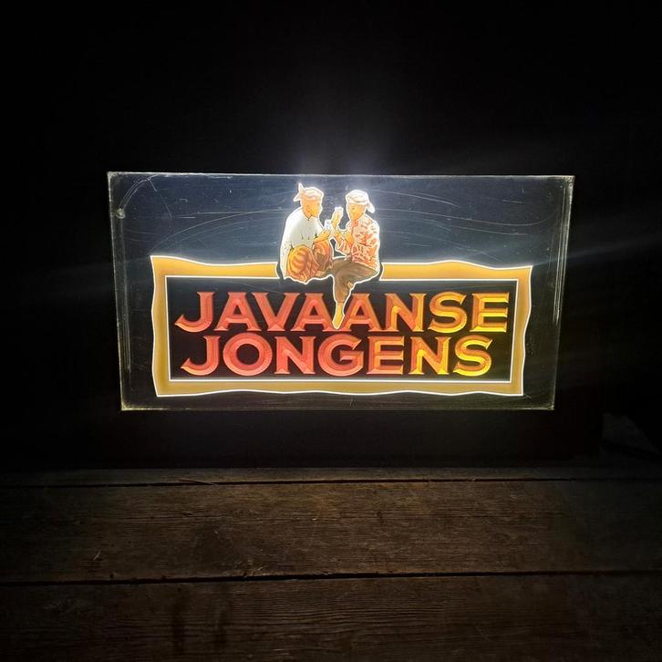 Javaanse Jongens lichtbak, Verzamelen, Merken en Reclamevoorwerpen, Gebruikt, Lichtbak of (neon) lamp, Ophalen