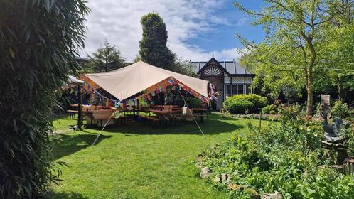 Te huur tarp, stretchtent, schaduwdoek, activiteitendak, Tuin en Terras, Partytenten, Zo goed als nieuw, Partytent, 8 meter of meer