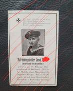 Sterbebild Duits Kriegsmarine Crooswijk Rotterdam 1943 WO2 (, Ophalen of Verzenden, Bidprentje