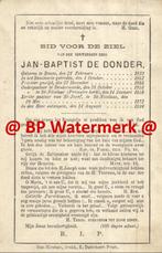 OUD - Donder de Jan-Baptist Ronse 1872 St-Nicolaas pastoor, Verzamelen, Bidprentjes en Rouwkaarten, Bidprentje, Ophalen of Verzenden