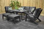 Carini Loungeset 3 Zitsbank en 2 Lounge Tuinstoelen SHOWROOM, Verzenden, Aluminium, Zo goed als nieuw, Loungeset
