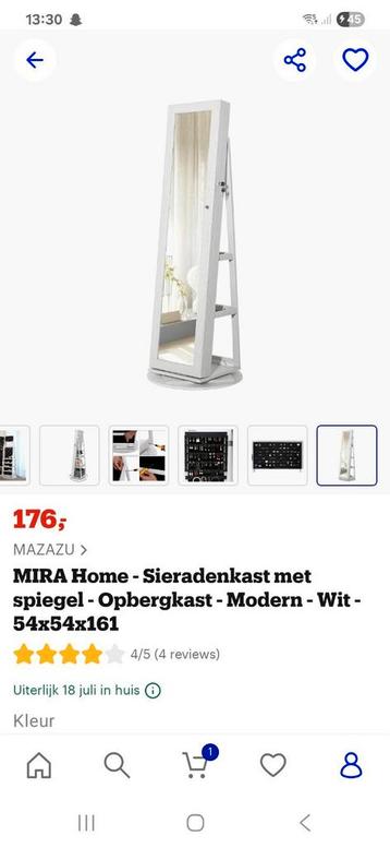 Sieraden kast met sleutel  beschikbaar voor biedingen