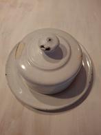 Botervloot wit emaille brocante, Antiek en Kunst, Curiosa en Brocante, Ophalen of Verzenden