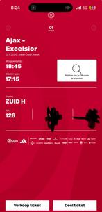 Ajax Excelsior F side, Tickets en Kaartjes, Eén persoon