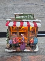 Typische hollands bloemen kraam verlicht kerst kersthuisjes, Diversen, Kerst, Ophalen of Verzenden, Zo goed als nieuw