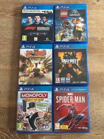 PS4 Games - F1, Lego, Worms, COD, Monopoly, Spider-Man beschikbaar voor biedingen