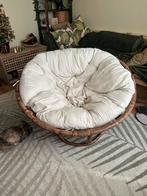 Rotan Papasan Stoel met Kussen - Comfortabel en Stijlvol, Huis en Inrichting, Stoelen, Ophalen, Gebruikt, Bruin, Riet of Rotan