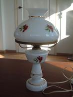 prachtige vintage wit opaline lamp tafellamp met rode roos, Ophalen of Verzenden, Minder dan 50 cm