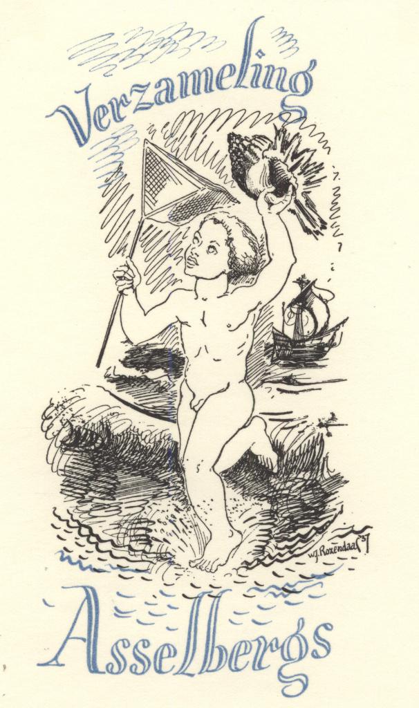 0056 Ex Libris Nederland : Willem Jacob Rozendaal, z.j., Antiek en Kunst, Kunst | Etsen en Gravures, Verzenden