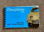Engelstalig instructieboekje Renault Dauphine 1961, Auto diversen, Ophalen of Verzenden