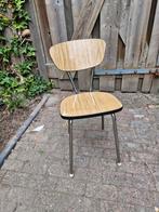 Vintage kinderstoel Houtlook Zitting Metaal Frame, Huis en Inrichting, Stoelen, Ophalen, Gebruikt, Bruin, Vintage