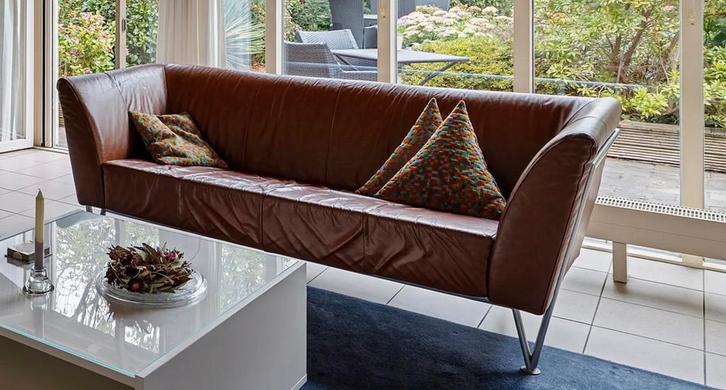 Vintage leren Harvink New Jazz 3 sits bank, Huis en Inrichting, Banken | Sofa's en Chaises Longues, Gebruikt, Driepersoons, 200 tot 250 cm