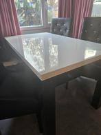 Zwart/wit eethoek met 4 stoelen, Huis en Inrichting, Tafels | Eettafels, Ophalen of Verzenden