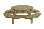 Ronde Talen 8 persoons Picknicktafel met open instap!, Ophalen, Nieuw, Rond, Hout
