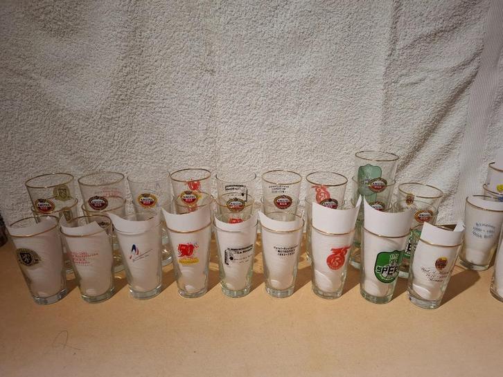 amstel dubbeldruk glazen deel 1, Verzamelen, Glas en Borrelglaasjes, Gebruikt, Bierglas, Ophalen