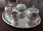 Verzilverde set voor bij de thee - DE (H.Hooijkaas), Antiek en Kunst, Antiek | Goud en Zilver, Ophalen of Verzenden, Zilver