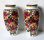 SET VAZEN MET JARDINIÈRE ART DÉCO, Overige kleuren, Aardewerk of Porselein, Ophalen of Verzenden, Zo goed als nieuw