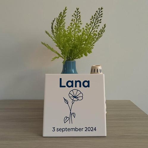 Unieke Geboortetegels met Naam, Datum & Geboortebloem, Huis en Inrichting, Woonaccessoires | Schilderijen, Tekeningen en Foto's