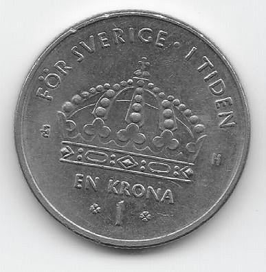 Zweden 1 krona 2005 KM# 894, Verzenden, Overige landen, Losse munt