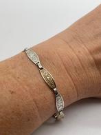 A649 Prachtige zilveren armband 18 karaat goud, Ophalen of Verzenden, Zo goed als nieuw, X, Goud