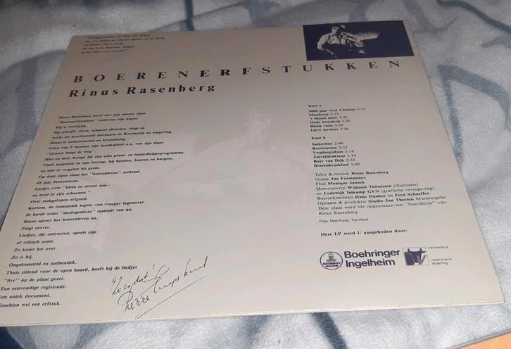 Rinus Rasenberg - Boerenerfstukken LP Da capo records, Cd's en Dvd's, Vinyl | Nederlandstalig, Gebruikt, Levenslied of Smartlap