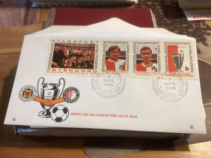 No5923 Stadspost Feyenoord Europa cup 7-9-1970 Heb ook, Postzegels en Munten, Postzegels | Eerstedagenveloppen, Onbeschreven, Nederland