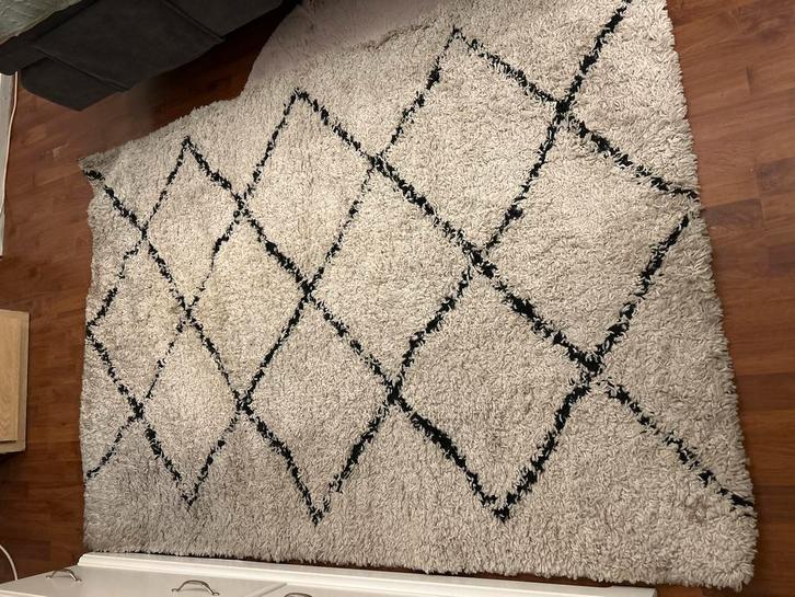 Mooi vloerkleed met ruitpatroon, Huis en Inrichting, Stoffering | Tapijten en Kleden, Zo goed als nieuw, 100 tot 150 cm, 150 tot 200 cm