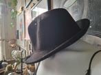Stijlvolle zwart wollen vintage fedora hoed, Hoed, Vintage, Gedragen, One size fits all