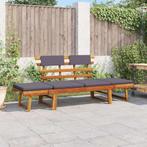 Ligbed met kussen 2-in-1 190 cm massief acaciahout, Tuin en Terras, Tuinmeubel-accessoires, Verzenden, Nieuw
